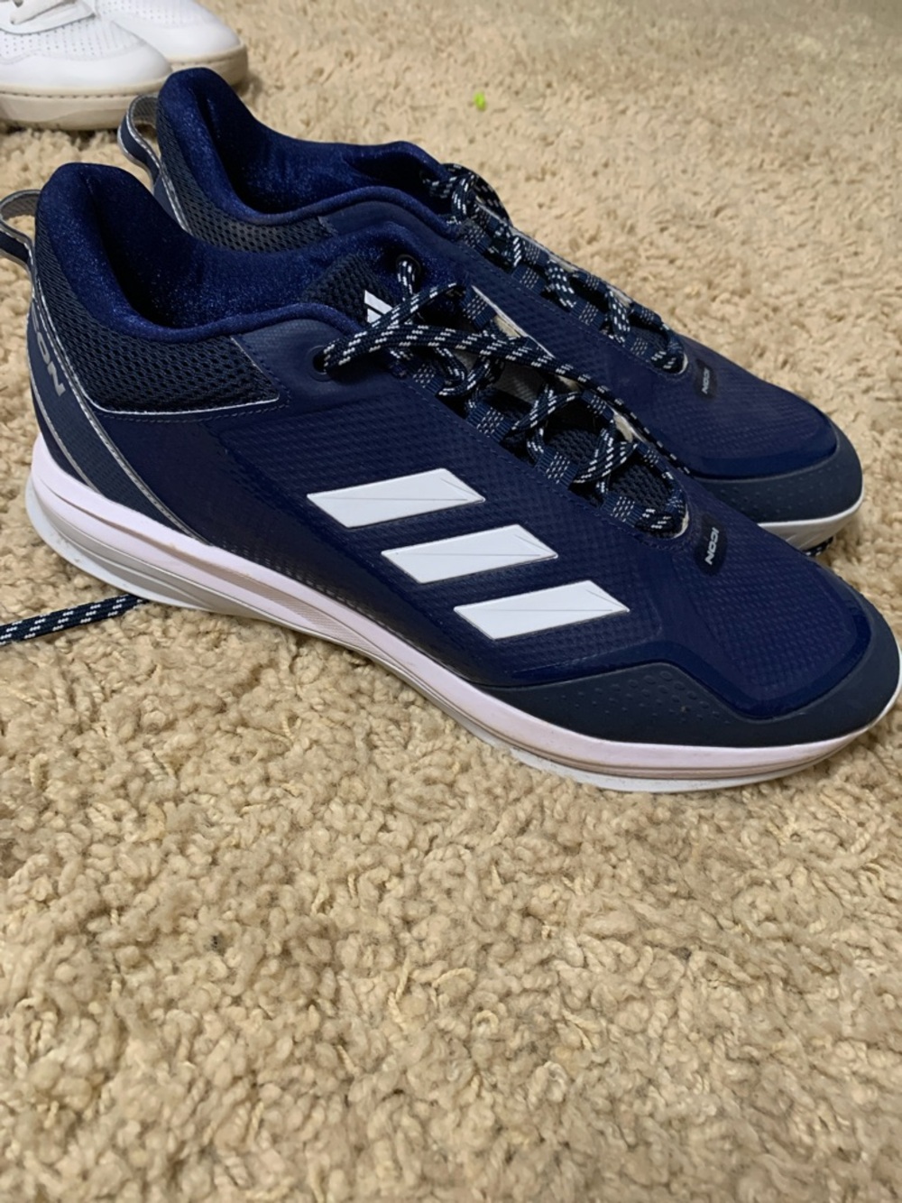 adidas Navy Athletic Sneakers with White Three Stripes